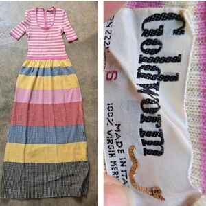 Vintage 60s Goldworm Italian Knit Dress As Is